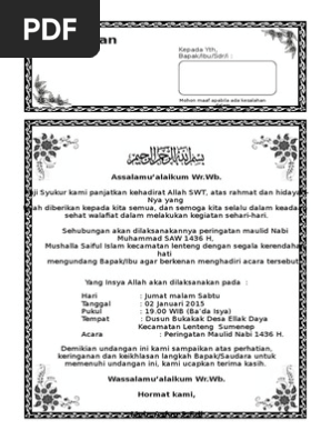 Contoh Surat Undangan Tahlil 40 100 1000 Hari Haul