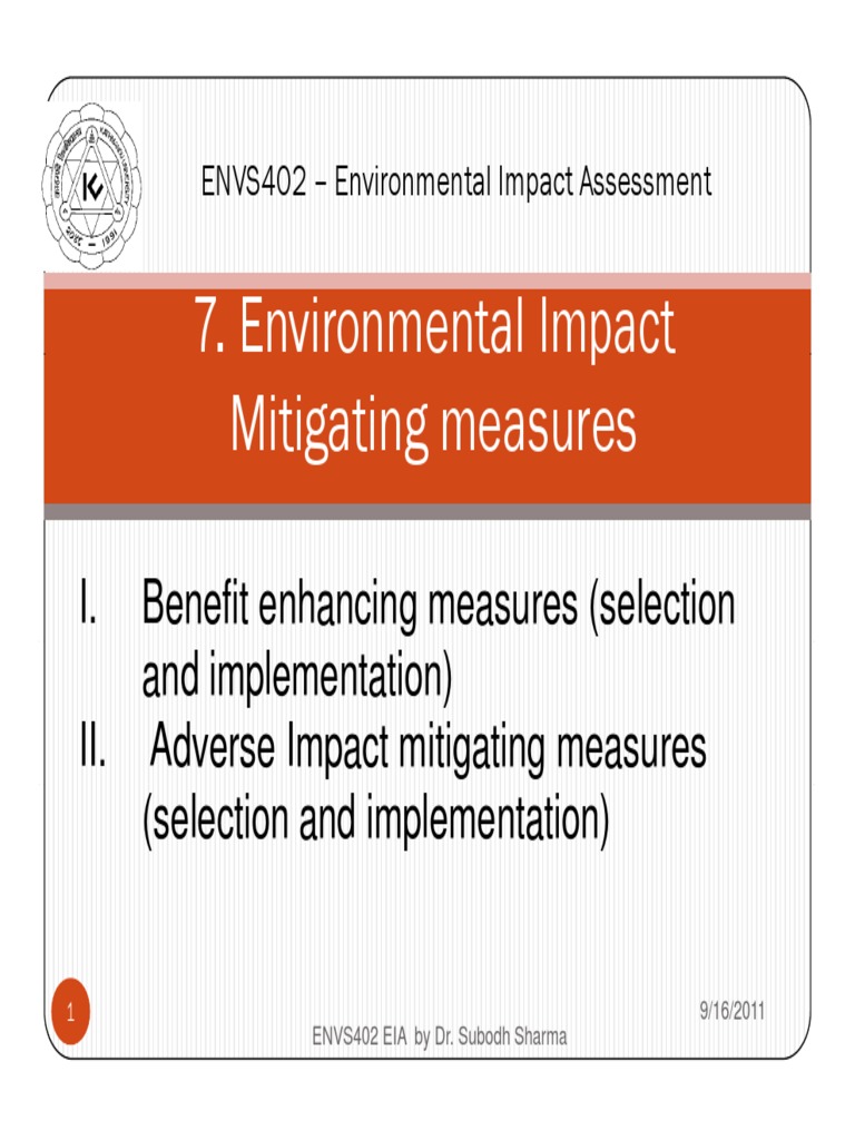 EIA Mitigation Measures Overview | PDF | Environmental Impact ...