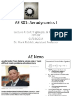 Ae 301: Aerodynamics I: Lecture 4: Cop, Π Groups, & Hw #1 Review 01/15/2014 Dr. Mark Ricklick, Assistant Professor