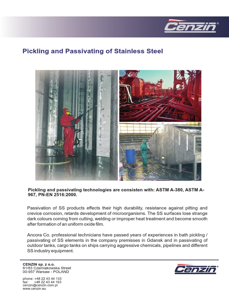 Stainless Steel Pickling and Passivation | PDF | Corrosion | Stainless ...