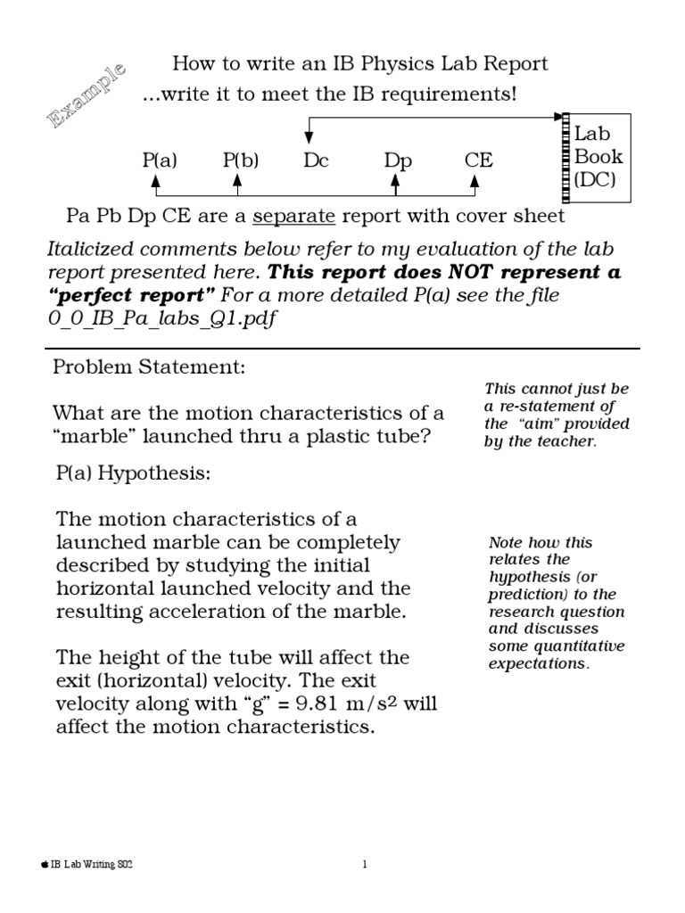 IB Physics Lab Report: Marble Velocity | PDF | Prediction | Uncertainty