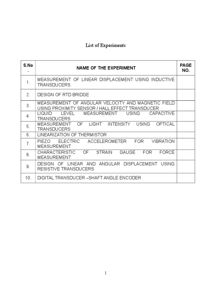 11N407Sensors and Transducers Lab Manual PDF Piezoelectricity