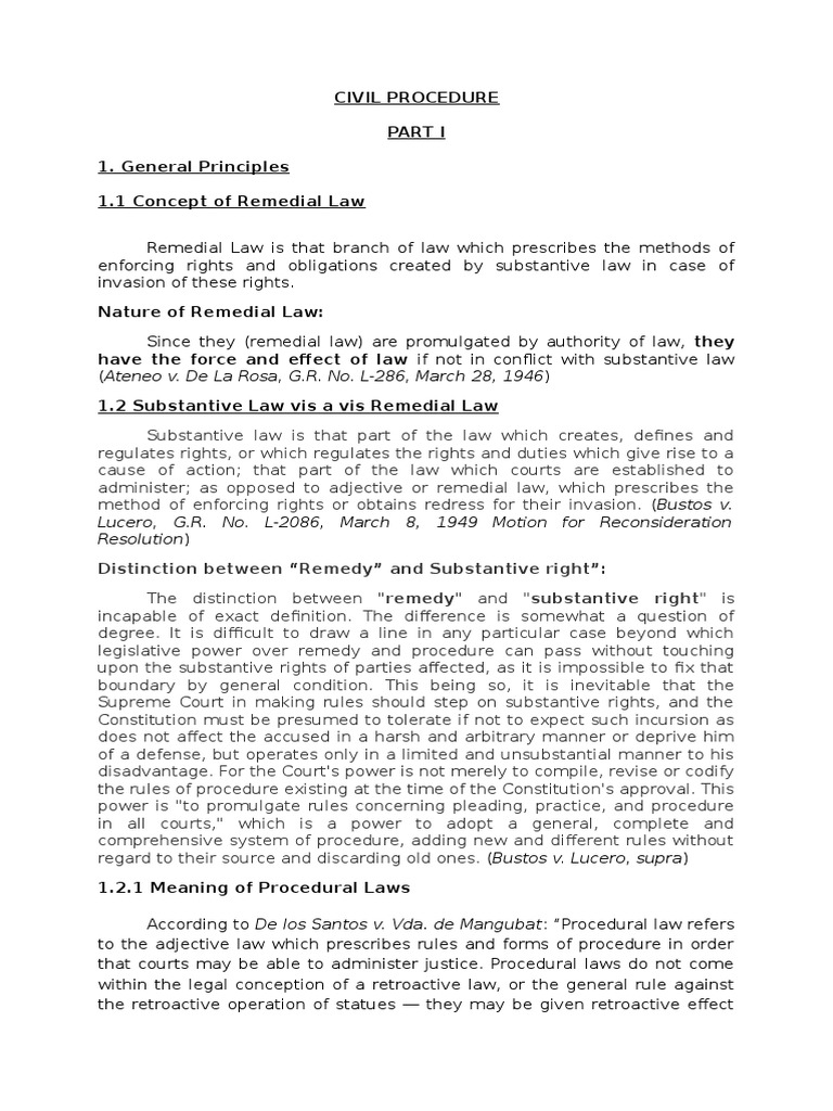 Pals Civil Procedure Final | PDF | Jurisdiction | Legal Concepts