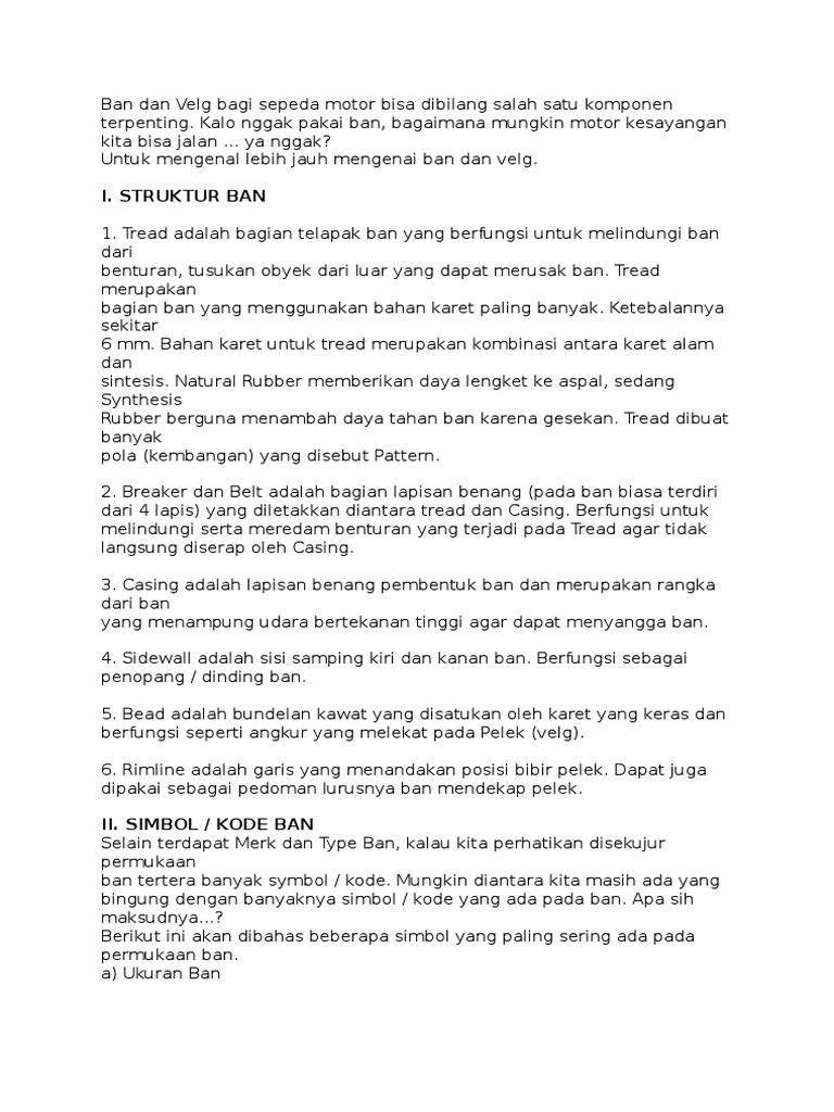 Ban Dan Velg Bagi Sepeda Motor Bisa Dibilang Salah Satu Komponen