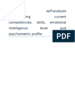 Reflective self-analysis incorporating current competencies, skills, emotional intelligence level and psychometric profile