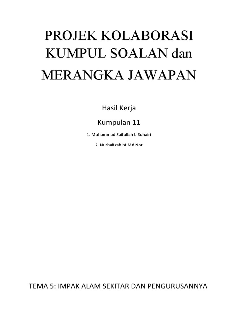 Koleksi Soalan Contoh Geografi Manusia STPM Tema 5: Impak 