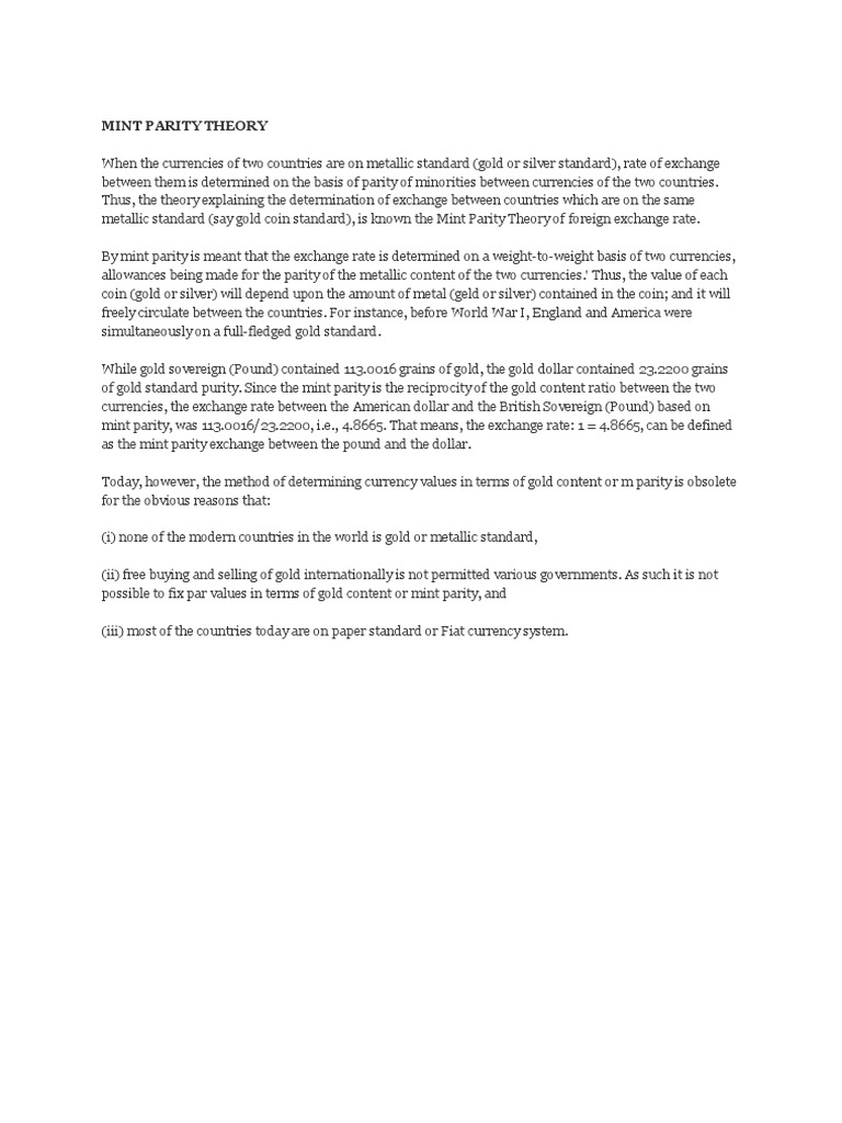 Mint Parity Theory PDF