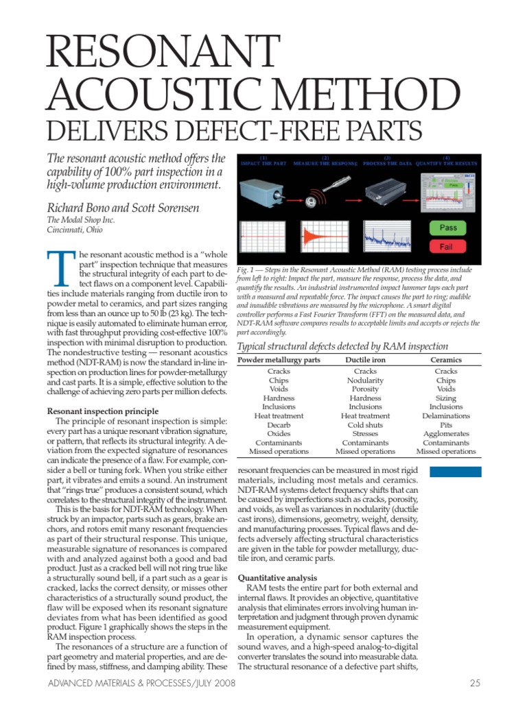 Resonant Acoustic Method | PDF | Nondestructive Testing | Sintering