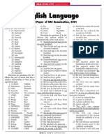 English Language: Solved Paper of IMS Examination, 2001