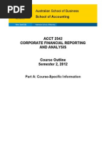 ACCT2542 Corporate Financial Reporting and Analysis S22012 PartA