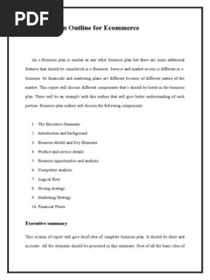 Business Plan Outline