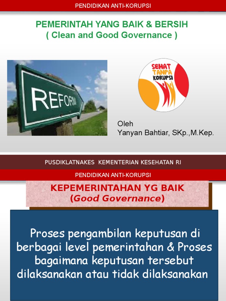 Tata Kelola Pemerintahan Bersih | PDF