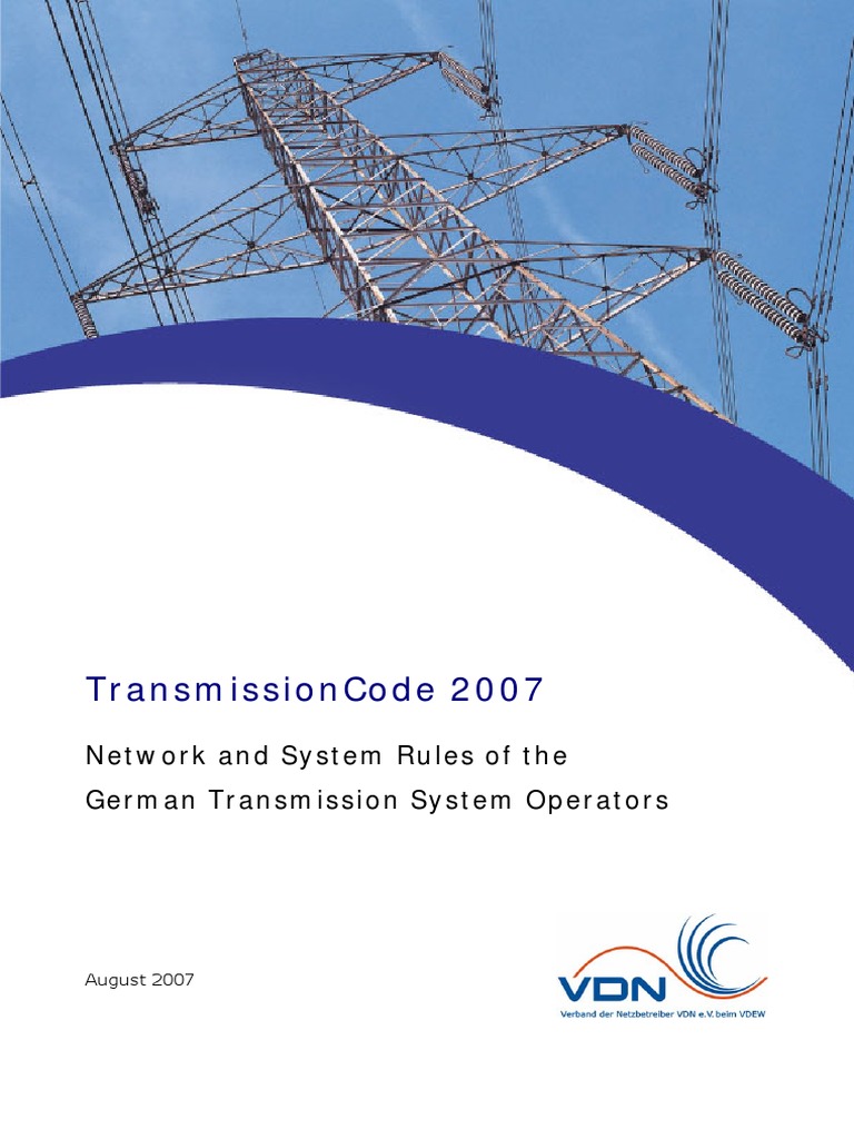Transmissioncode 2007 Engl | PDF | Electrical Grid | Electric Power ...