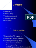 Productivity Method Study. Work Measurement Masonry Systems Case Study