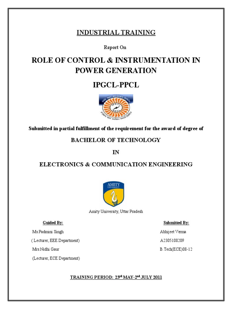 Industrial Training PPCL | PDF | Technology & Engineering