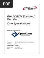 IMA ADPCM EncDec Core Specifications