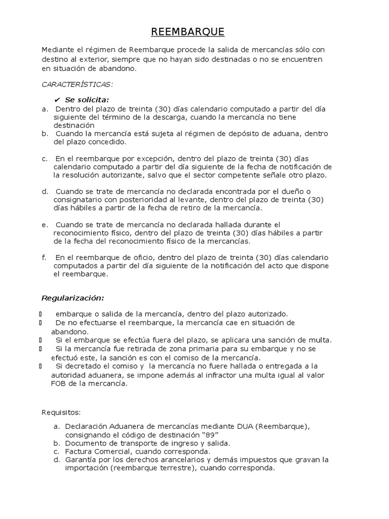ReemBarque aduanas | Aduana | Gobierno