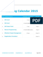 Training Schedule 2015