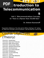 Unit 1: Telecommunications Concepts or "Here Is A Flyover From 50,000 Feet." Dr. Antone Kusmanof