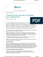 Benoy busca abrir oficina en Colombia para atender Latinoamérica