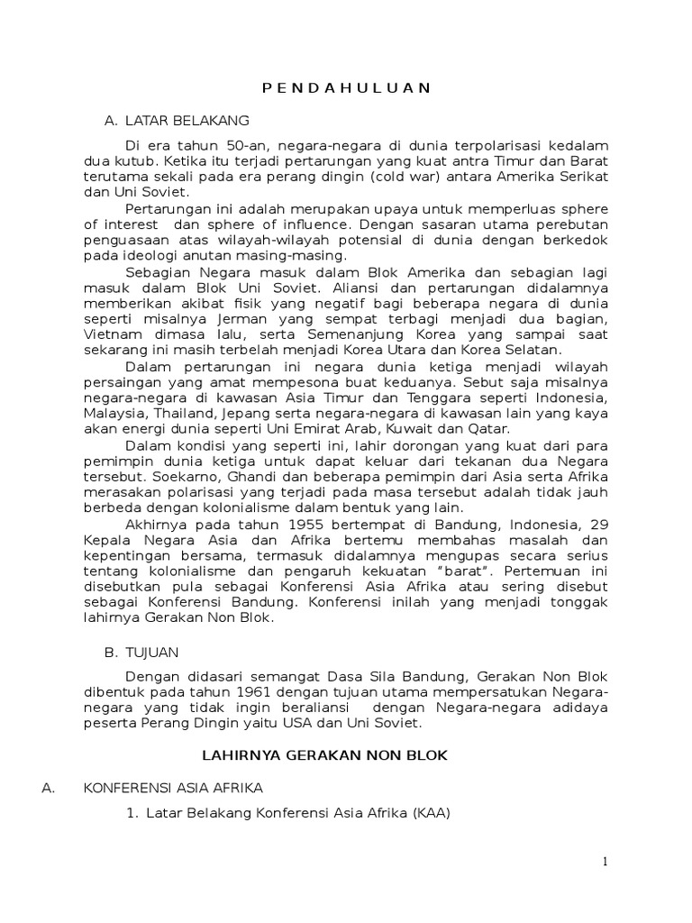 Perbedaan Mendasar Antara Gerakan Non Blok Dan Konferensi Asia Afrika Atau Kaa Adalah Studi Indonesia