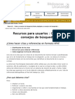 Citar en Formato APA Recursos para Usuarios - Guías y Consejos de Búsqueda PDF
