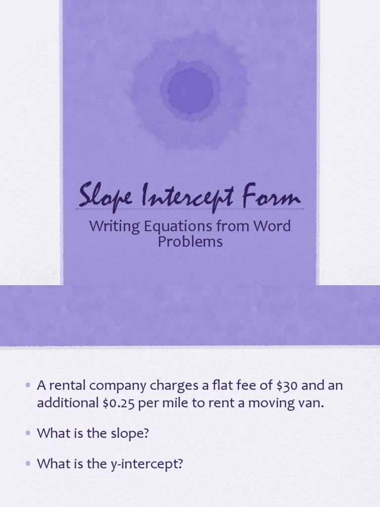 Slope-Intercept Form Word Problems | PDF | Fee | Demand For Money