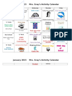 January 2015 Activity Calendar