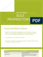 Sole Proprietorship: Type of Business