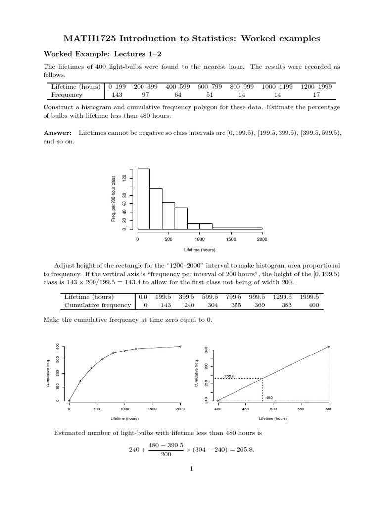 Introduction To Statistics: Worked Examples | PDF | Teaching Methods ...
