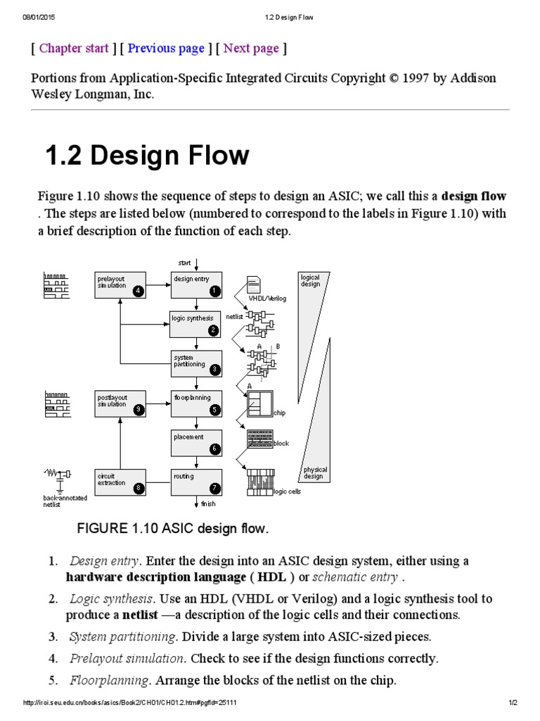 1.2 Design Flow: Previous Page | PDF