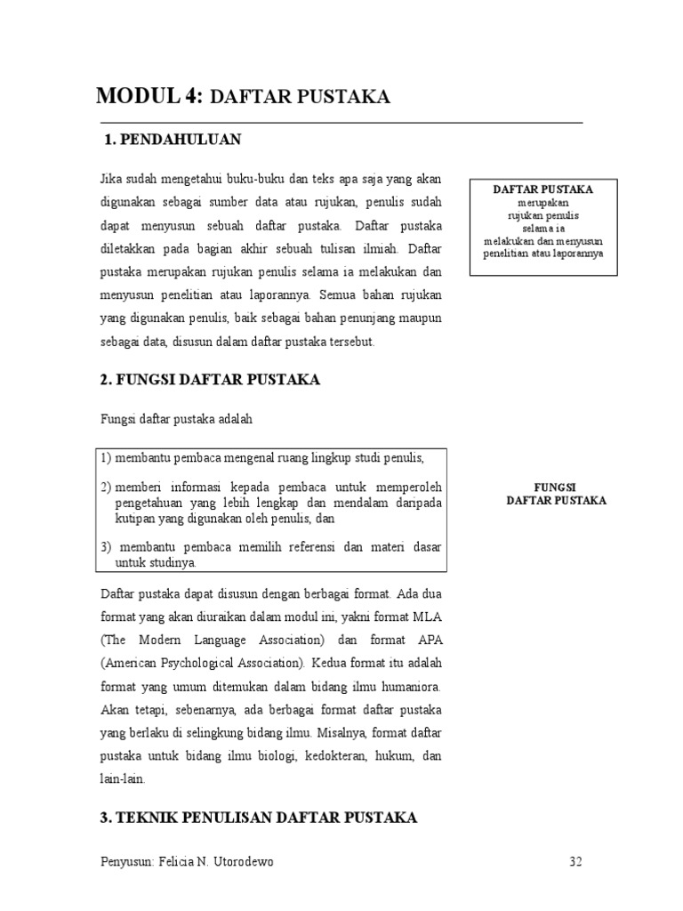 Cara Menulis Daftar Pustaka
