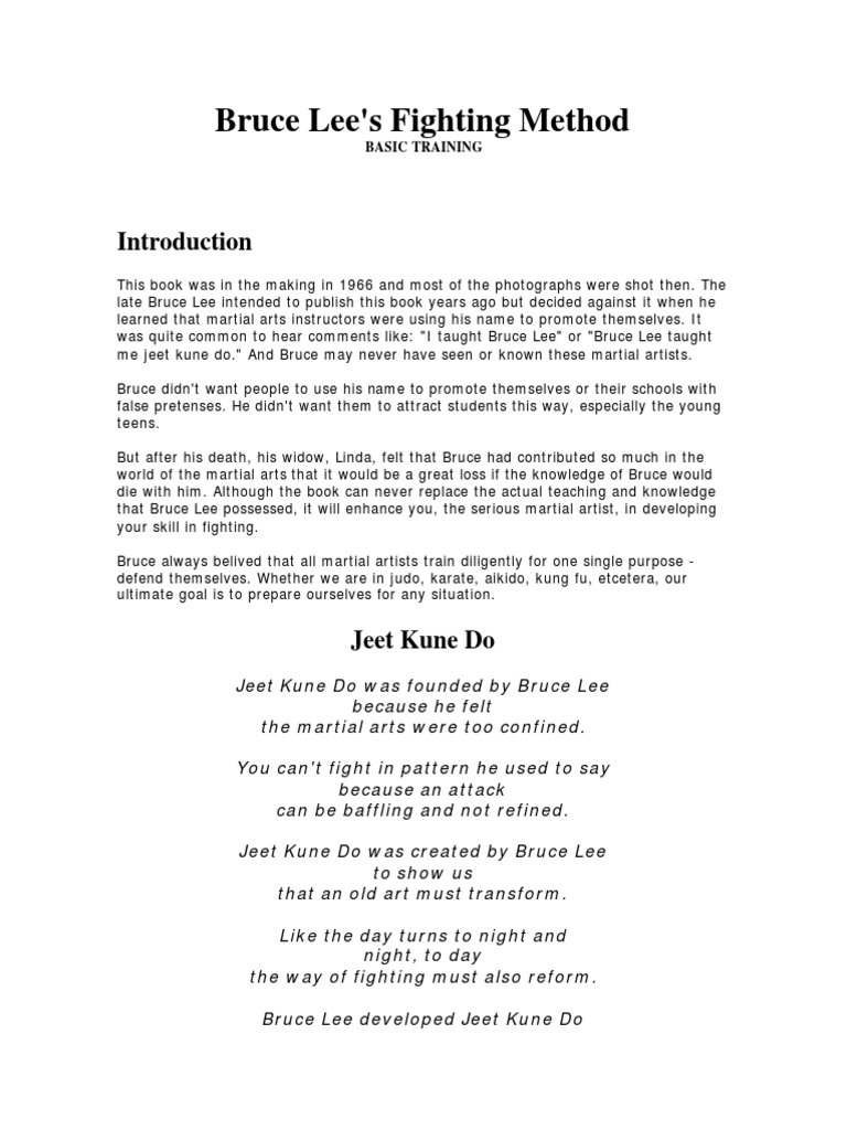 Bruce Lee's Fighting Method PDF | PDF | Self-Improvement
