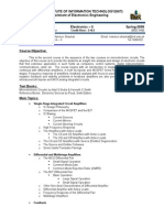 Course Outline Electronics II