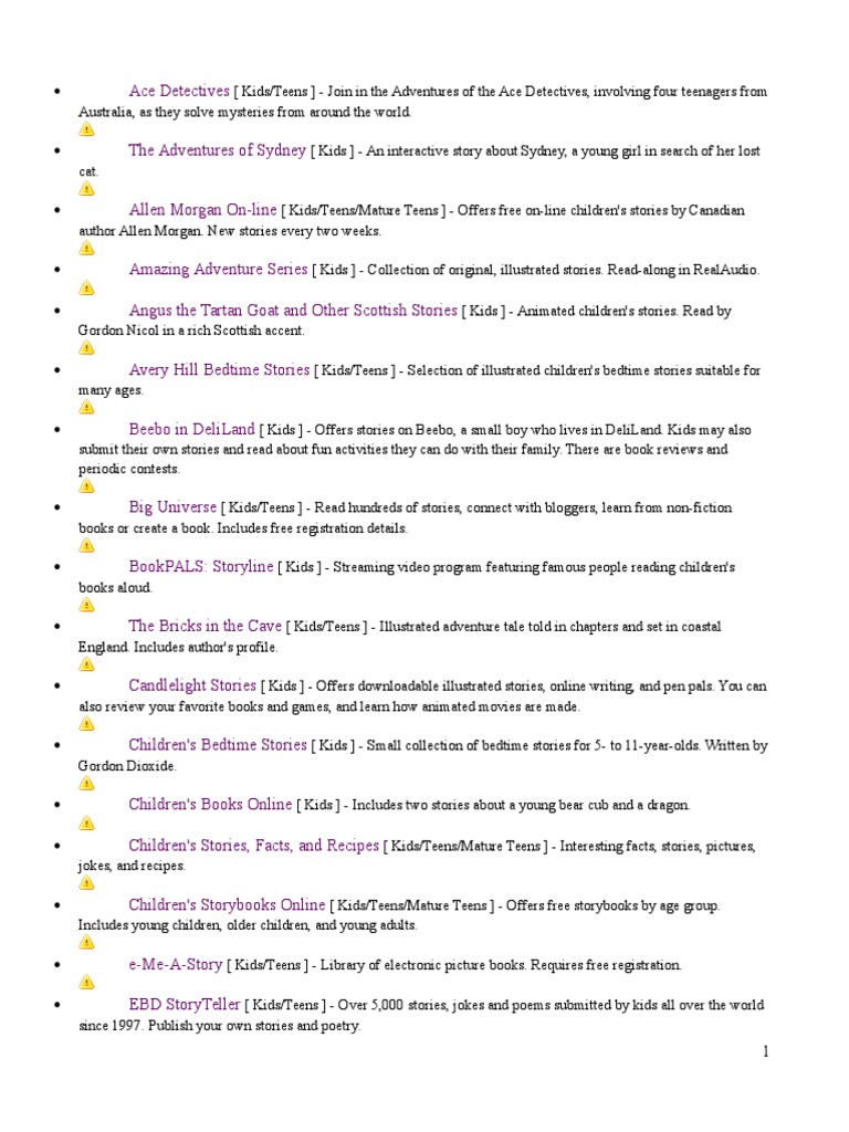 Stories List | PDF | Fairy Tales | Children's Literature