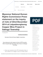 MNHRC REPORT on Letpadaungtaung incident