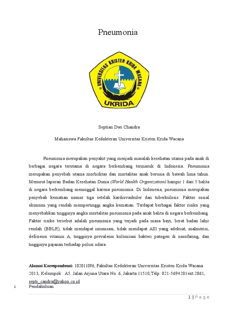Pneumonia pada Anak di Indonesia | PDF | Pengembangan Diri | Kesehatan ...