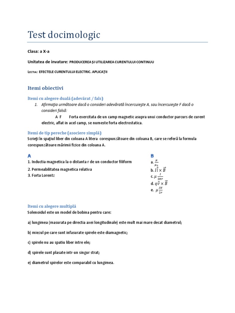Test Docimologic | PDF