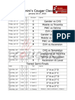 Cougar Classic Schedule Jan 16 2015