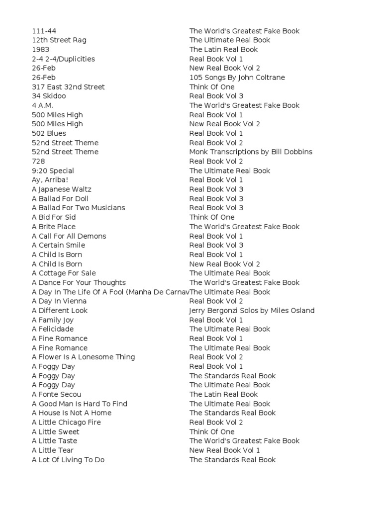 RealBook LISTE | PDF
