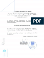 Certificado de Inspección Previa