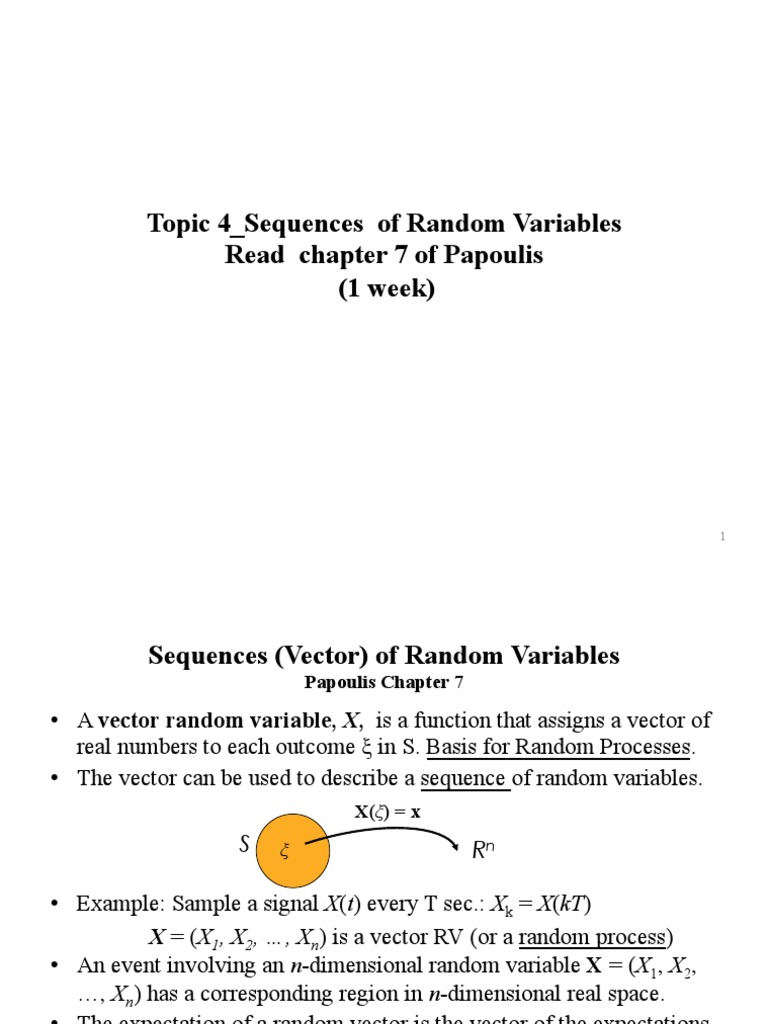 Topic 4 - Sequences of Random Variables | PDF | Covariance Matrix ...