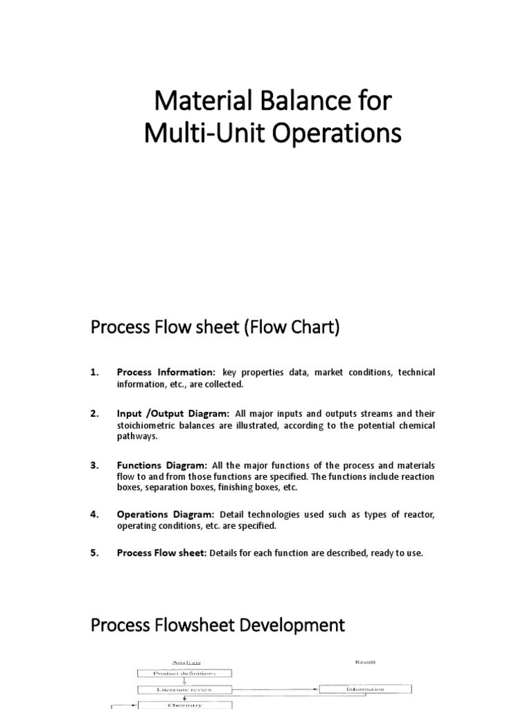 Material Balance in Multi-Unit Operations | PDF | Stoichiometry ...