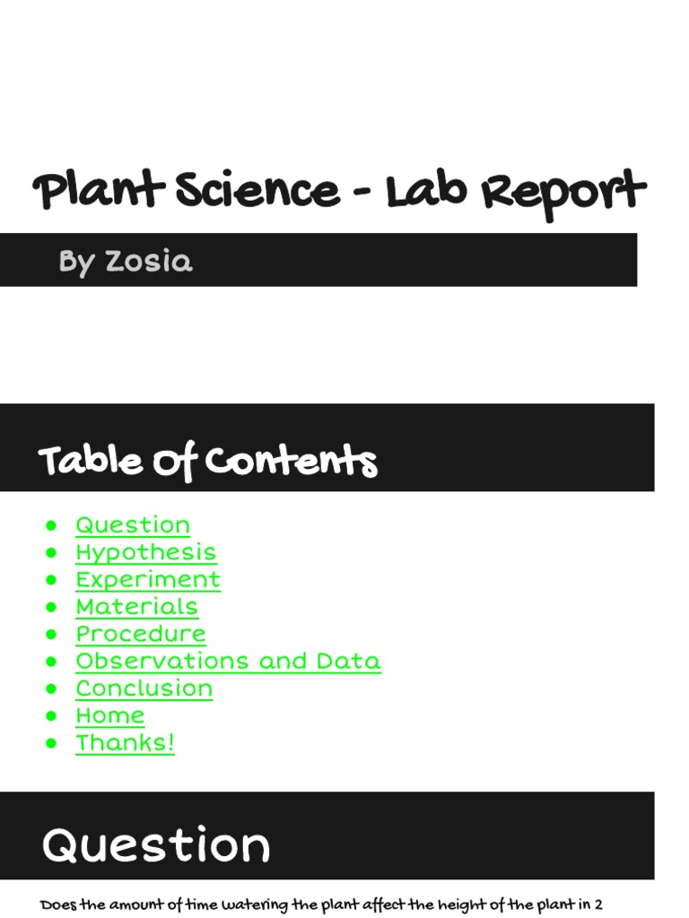 Plant Science Lab Report Seed Germination