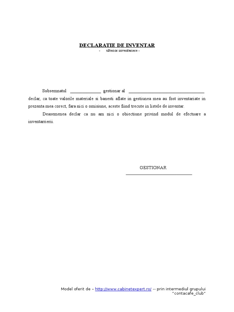 Declaratie de Inventar | PDF