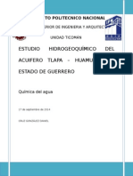 Estudio hidrogeoquímico Tlapa-Huamuxtitlán