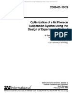 Optimization of a McPherson Suspension System Using the Design of Experiments Method
