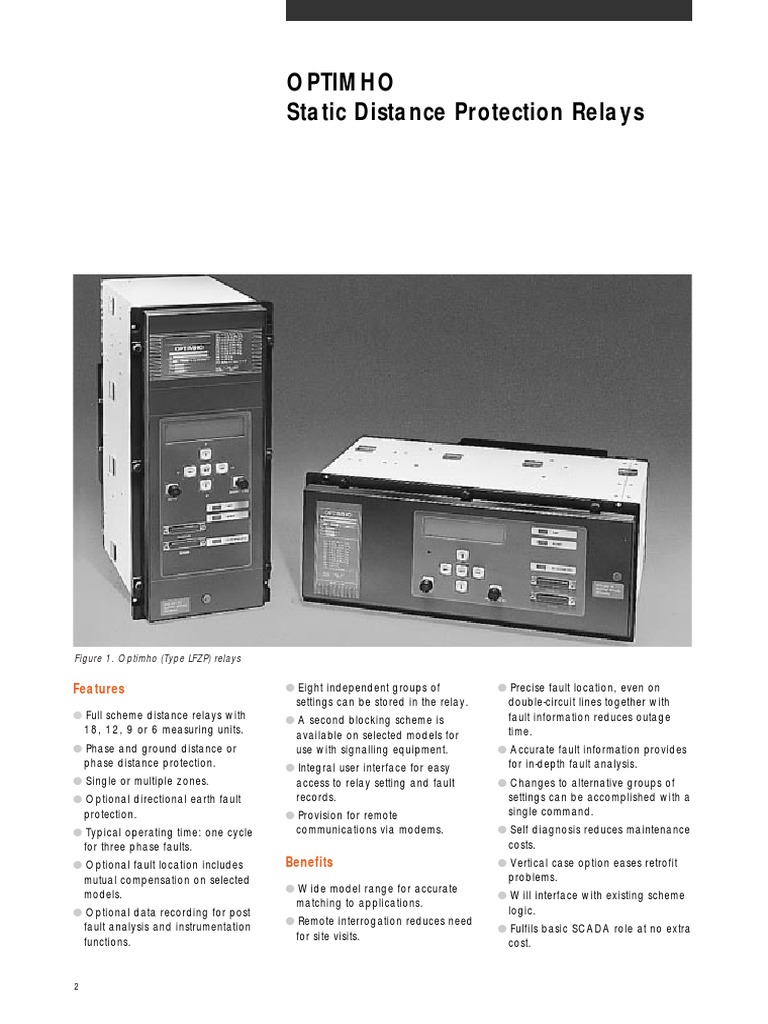 Optimho Static Distance Relay Overview | PDF | Relay | Detector (Radio)