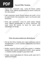 Sayısal İşaret İşleme - Sakarya Üniversitesi - Sayısal Filtre Tasarımı