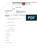 Ejercicios de Ecuaciones Diferenciales